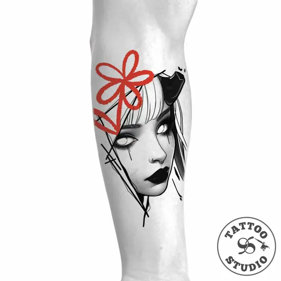 Alejandro - Lady with red flower
