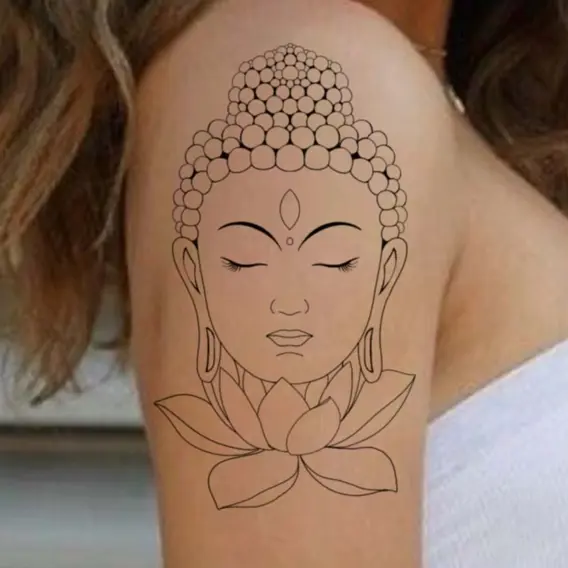 Buddistgudinde med lotus blomst