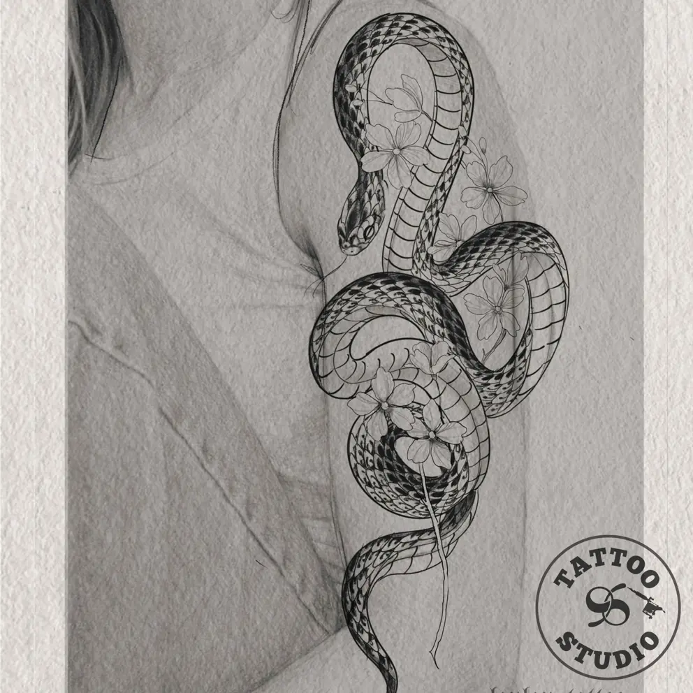 Laura - Snake w. flowers 